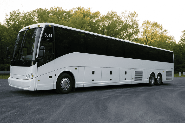 exterior of Charter Bus Rental Suffolk coach bus